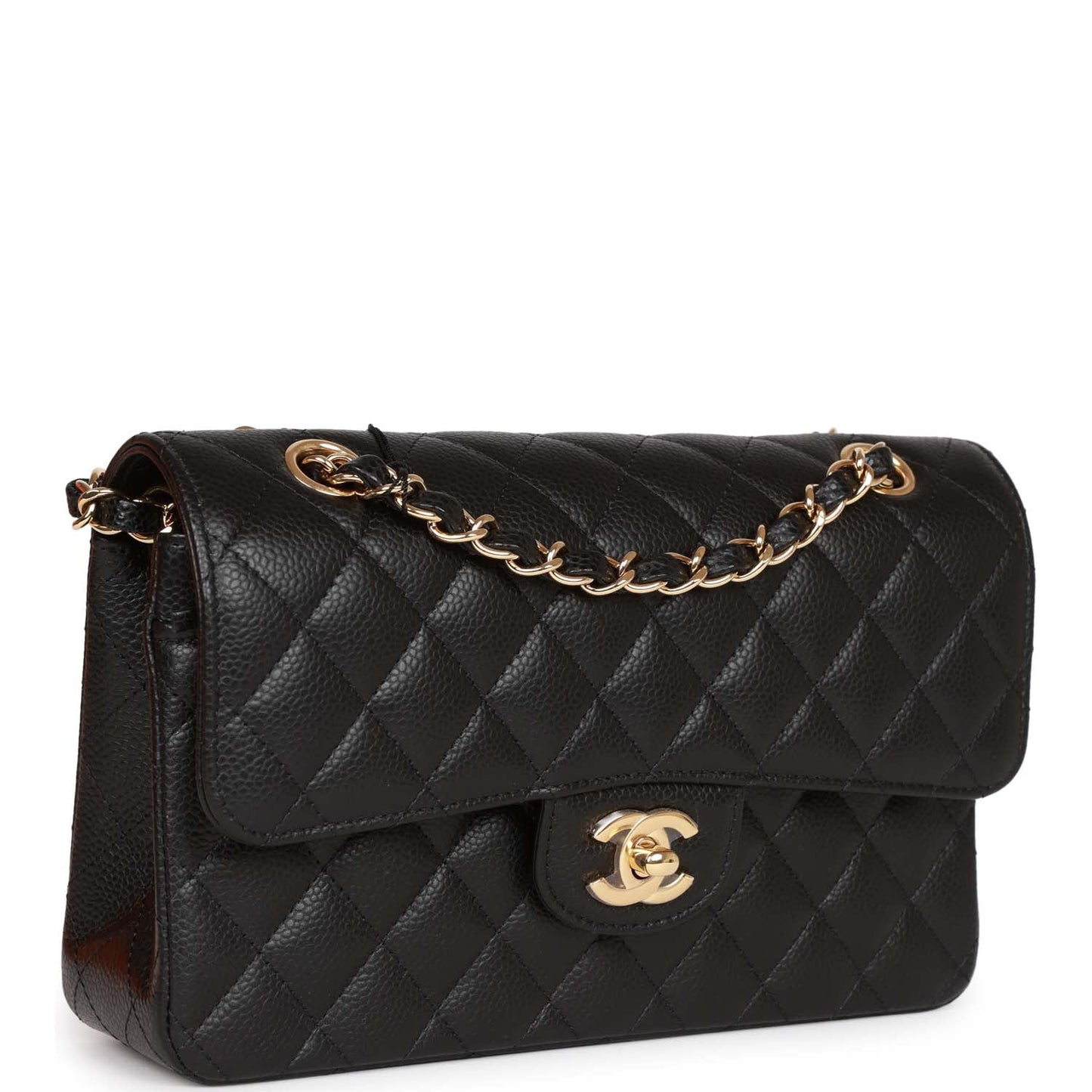 Chanel Small Classic Double Flap Black Caviar Gold Hardware