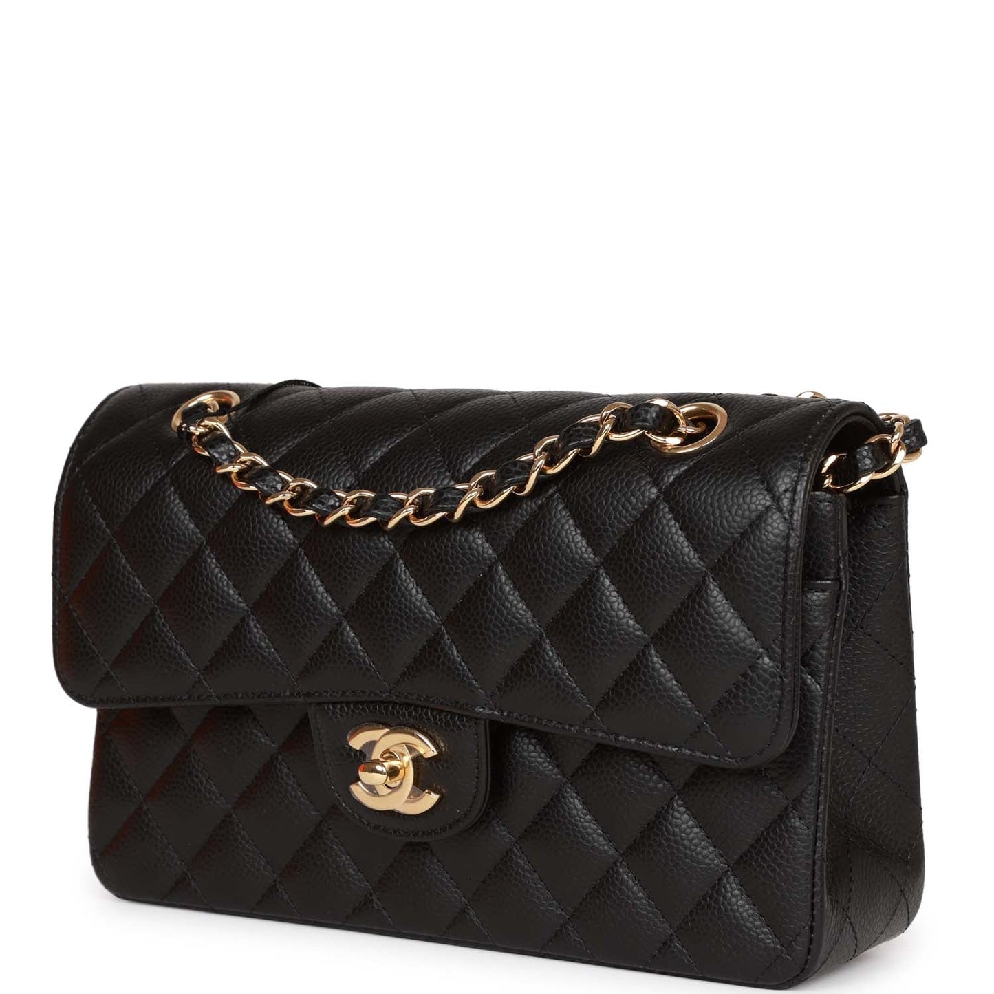 Chanel Small Classic Double Flap Black Caviar Gold Hardware