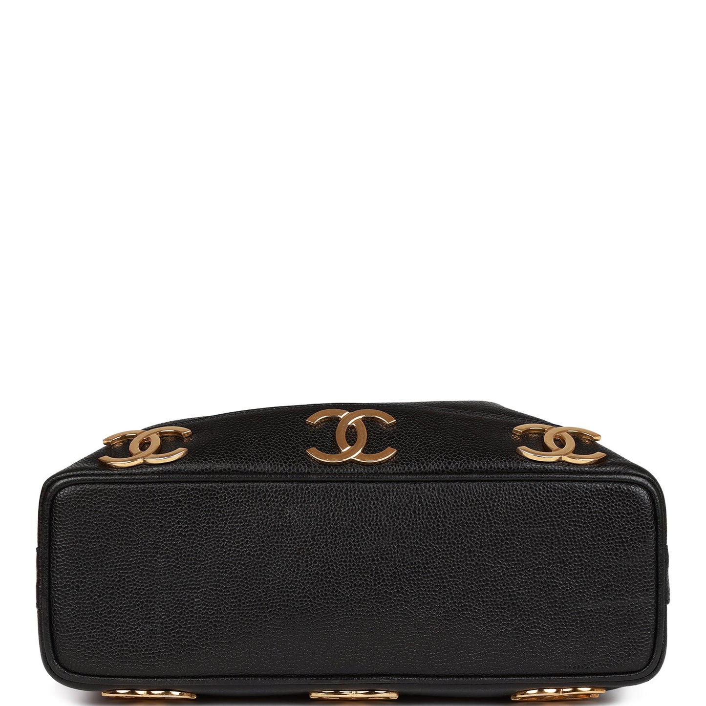 Vintage Chanel CC Bucket Bag Black Caviar Gold Hardware