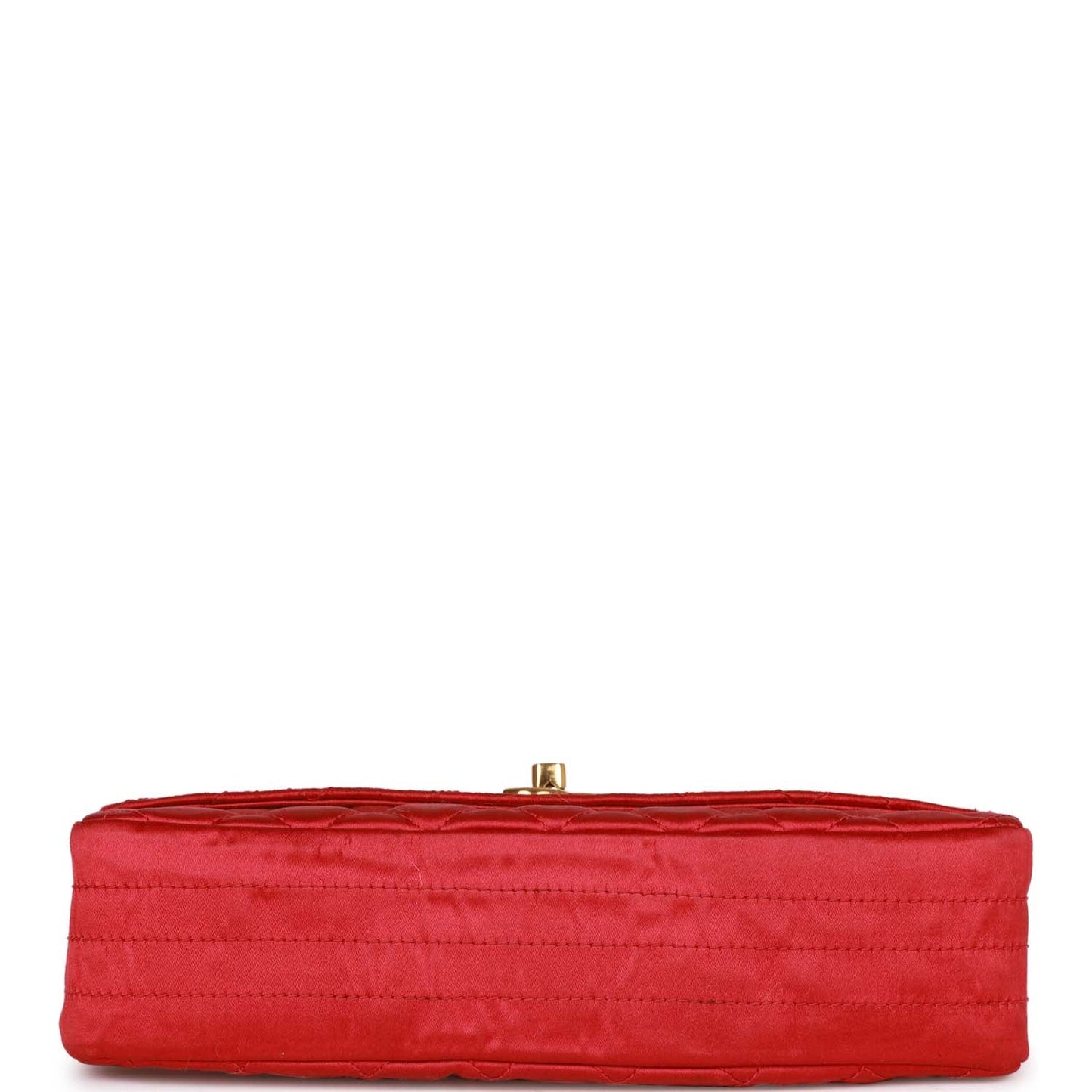 Vintage Chanel Flap Bag Red Satin Gold Hardware