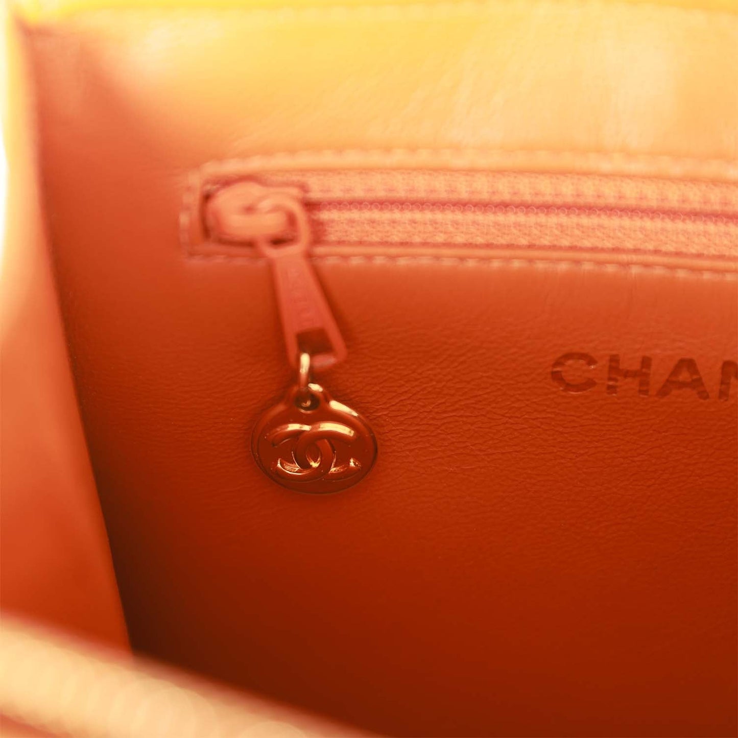 Vintage Chanel Camera Bag Orange Suede Gold Hardware