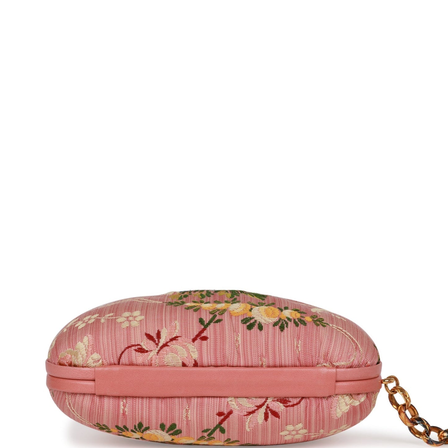 Vintage Chanel Timeless Clutch Rose Pink Brocade Silk Gold Hardware