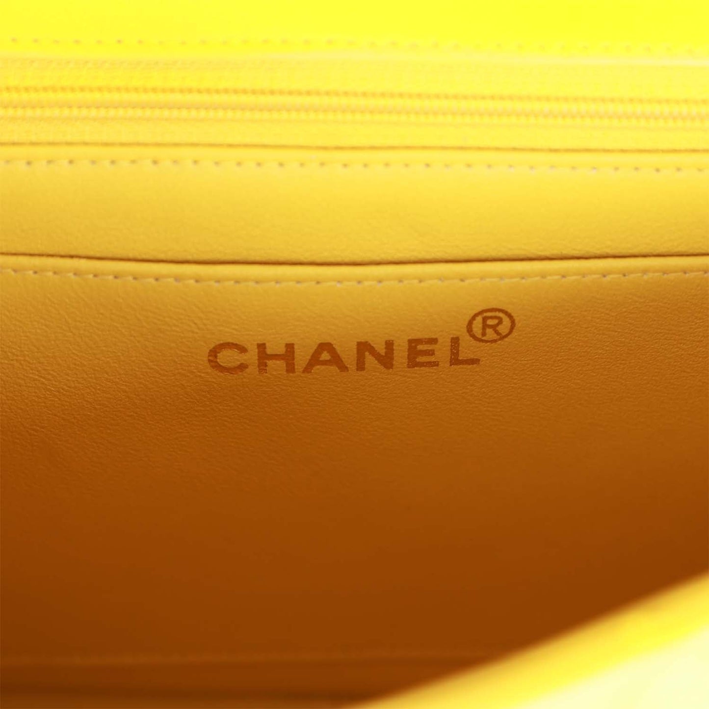 Vintage Chanel Medium Diana Flap Bag Yellow Lambskin Gold Hardware