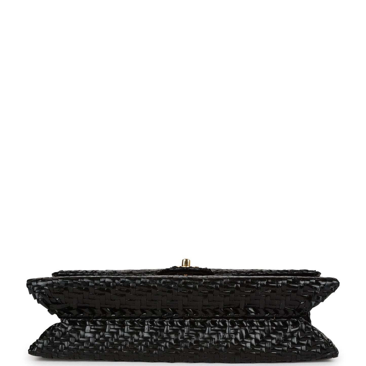 Vintage Chanel Flap Bag Black Wicker Gold Hardware