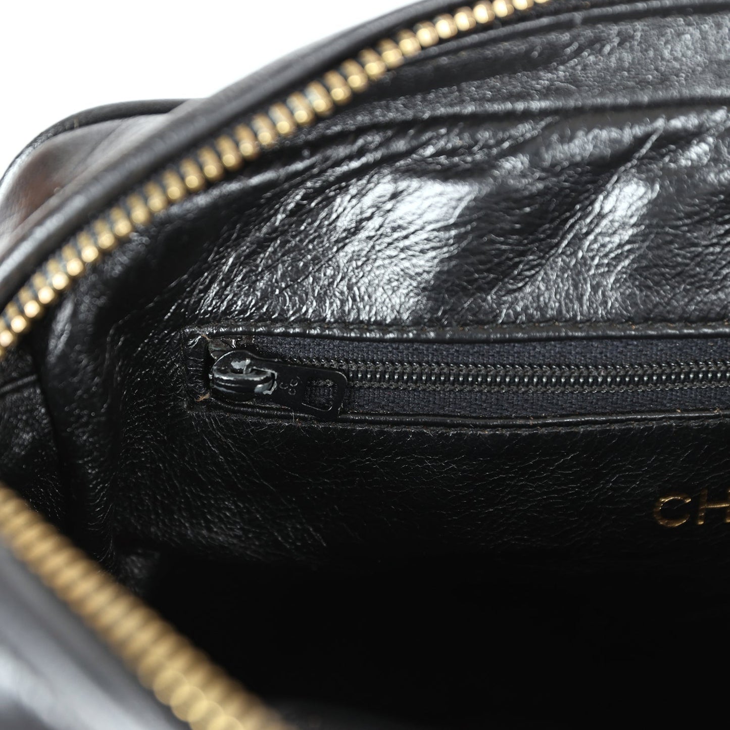 Vintage Chanel Quilted Front Pocket Camera Bag Black Lambskin Gold Hardware