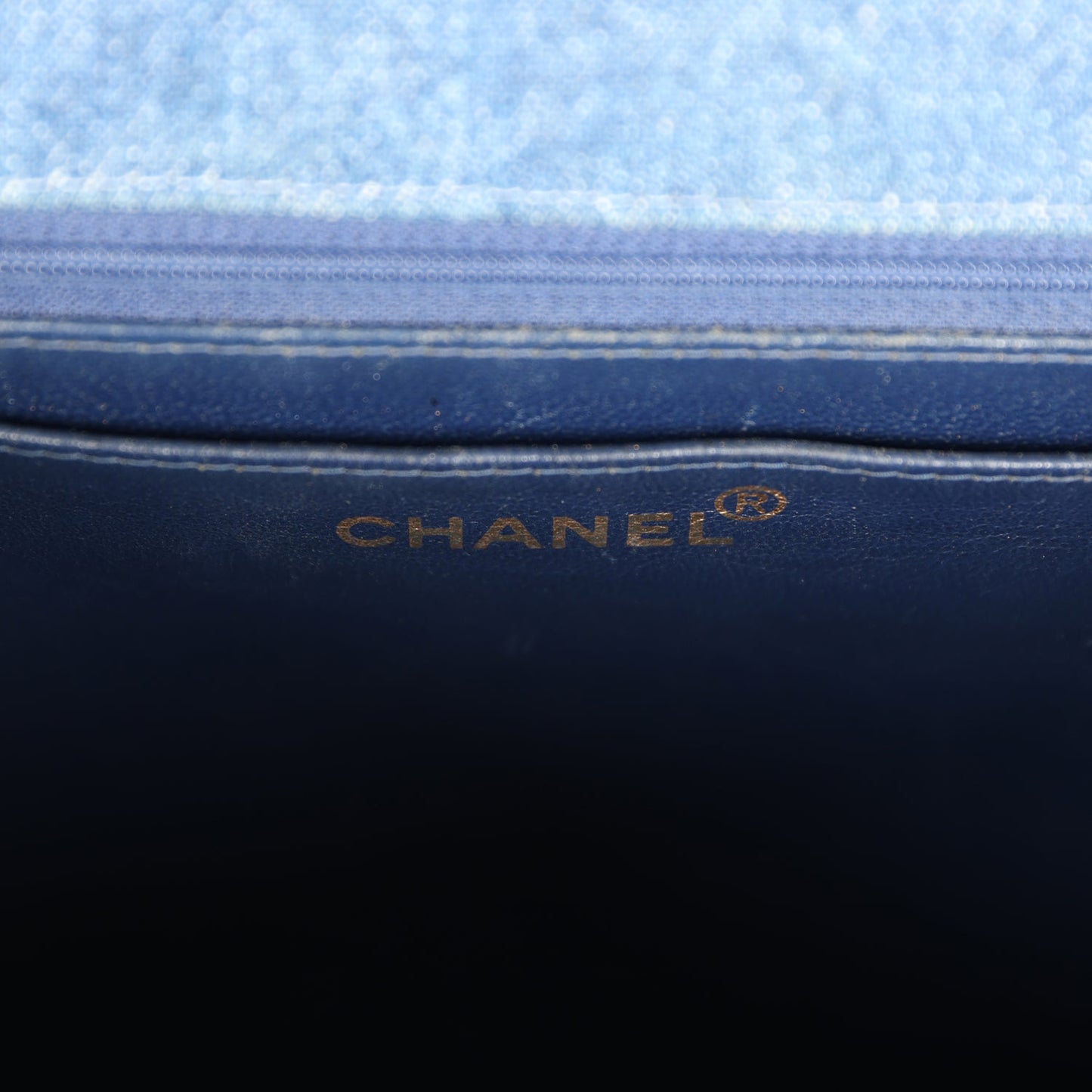 Vintage Chanel Envelope Flap Top Handle Handbag Dark Blue Denim Gold Hardware