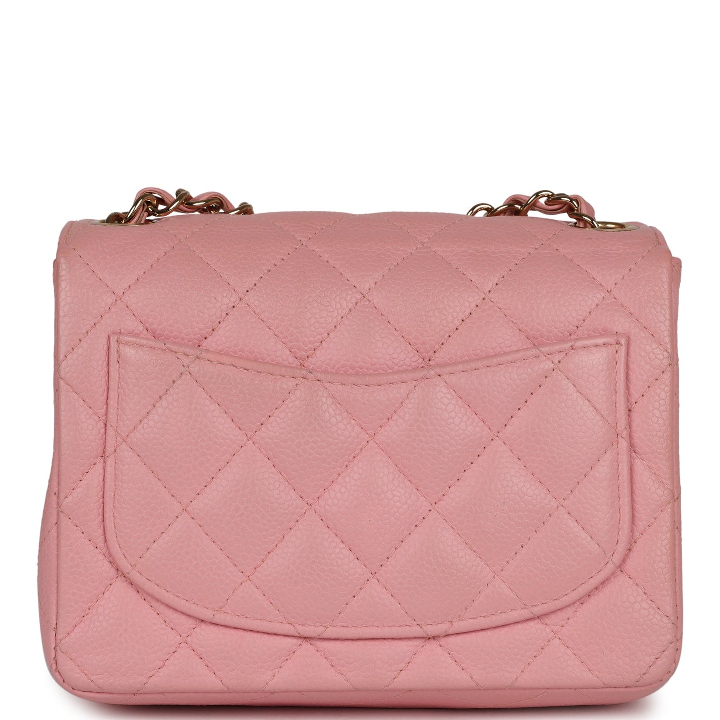 Vintage Chanel Mini Square Flap Pink Caviar Gold Hardware