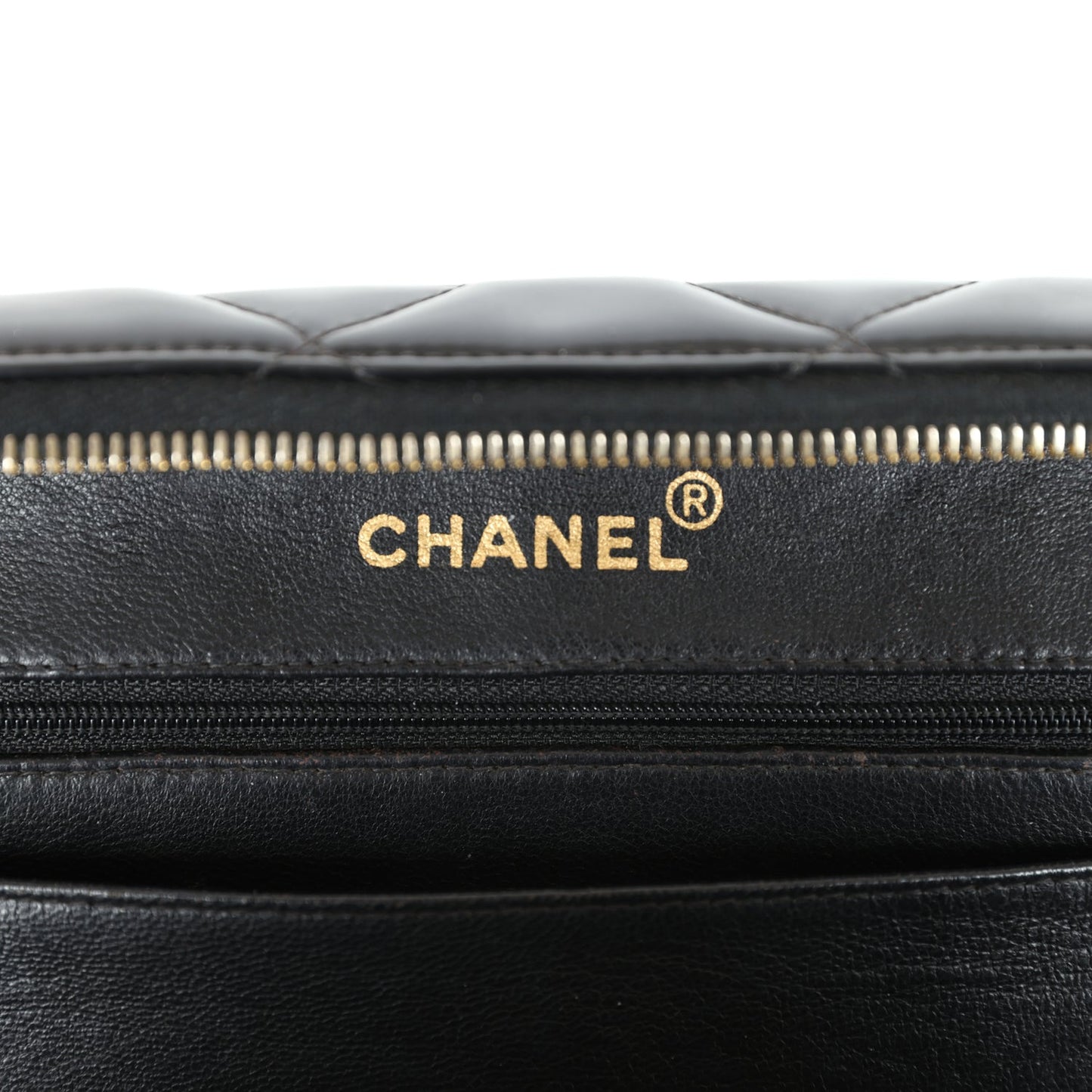 Vintage Chanel Lunchbox Vanity Black Patent Leather Gold Hardware