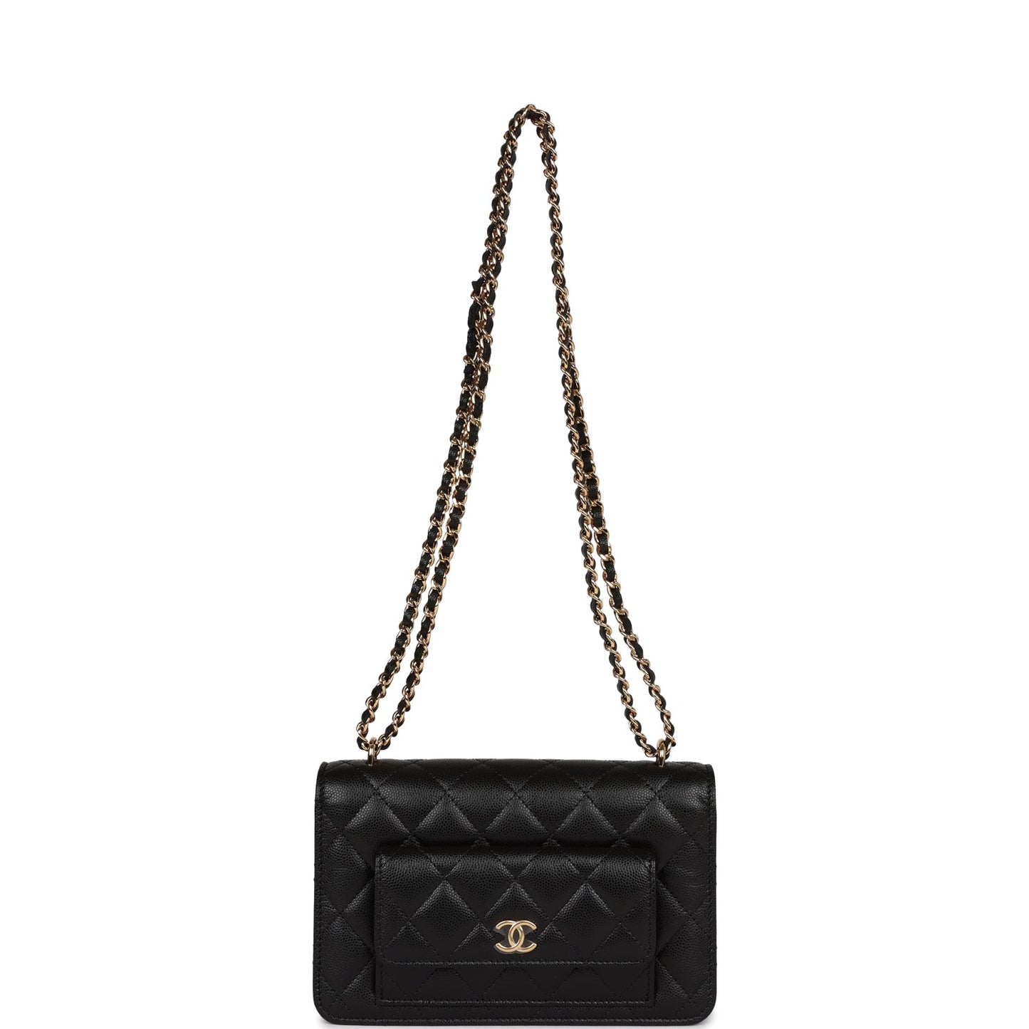 Chanel Pocket Twins Wallet on Chain WOC Black Caviar Gold Hardware