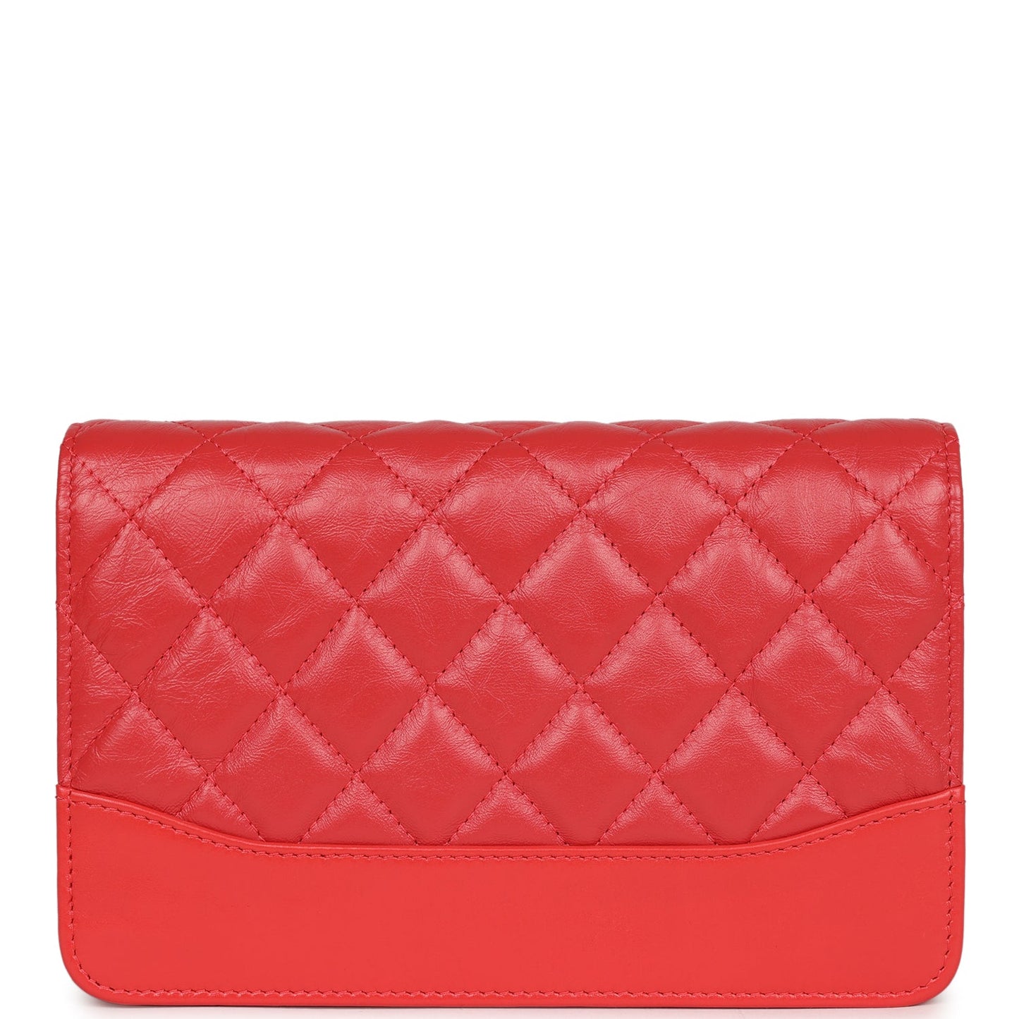 Chanel Gabrielle Wallet On Chain WOC Red Aged Calfskin Mixed Hardware