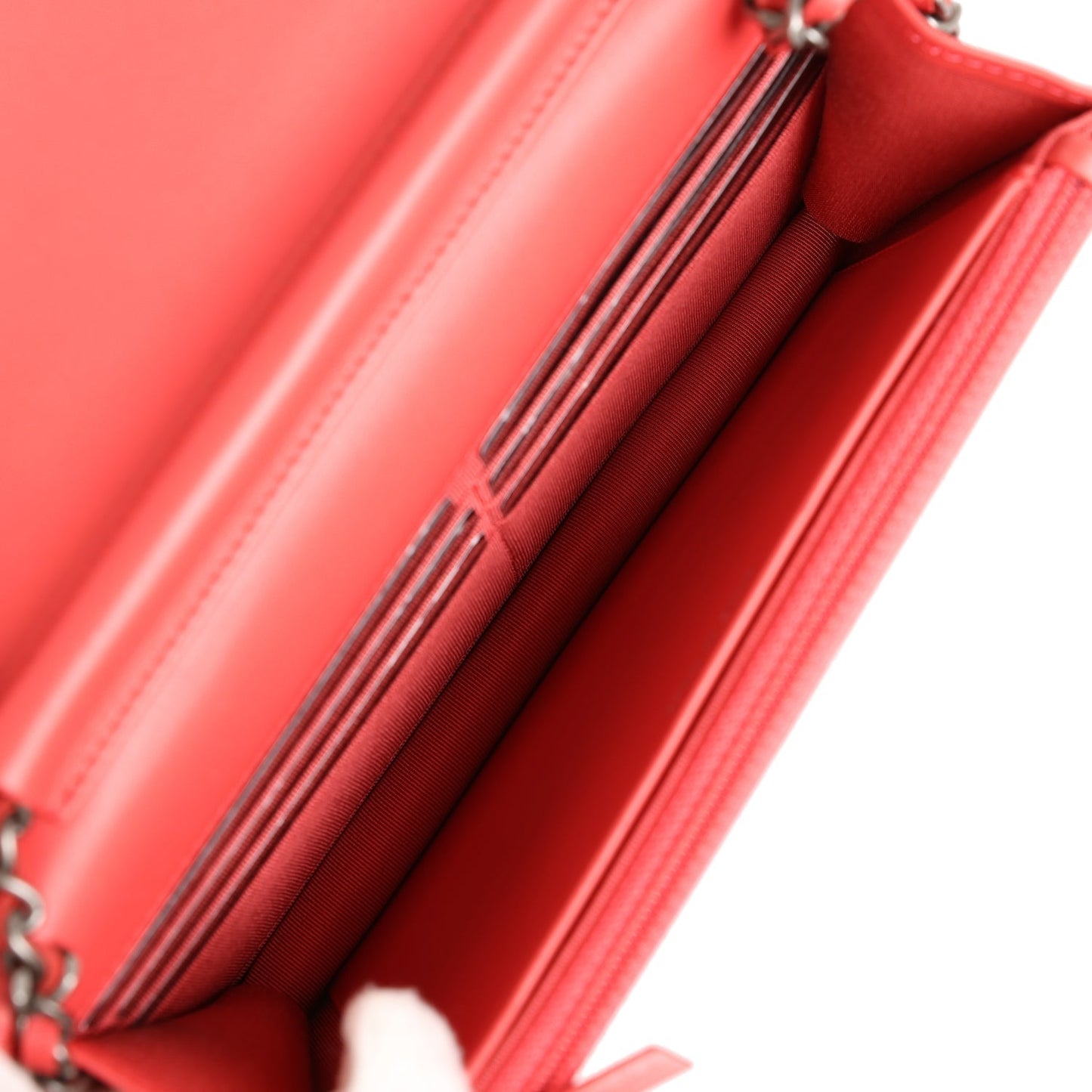 Chanel Gabrielle Wallet On Chain WOC Red Aged Calfskin Mixed Hardware