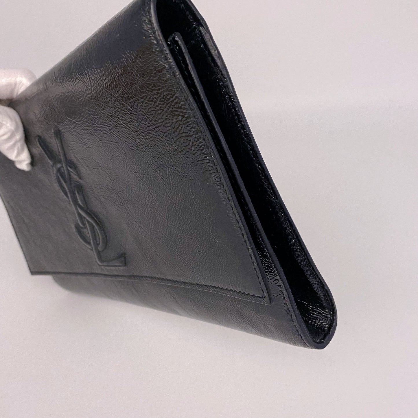 Yves Saint Laurent Black Leather Clutch Wallet