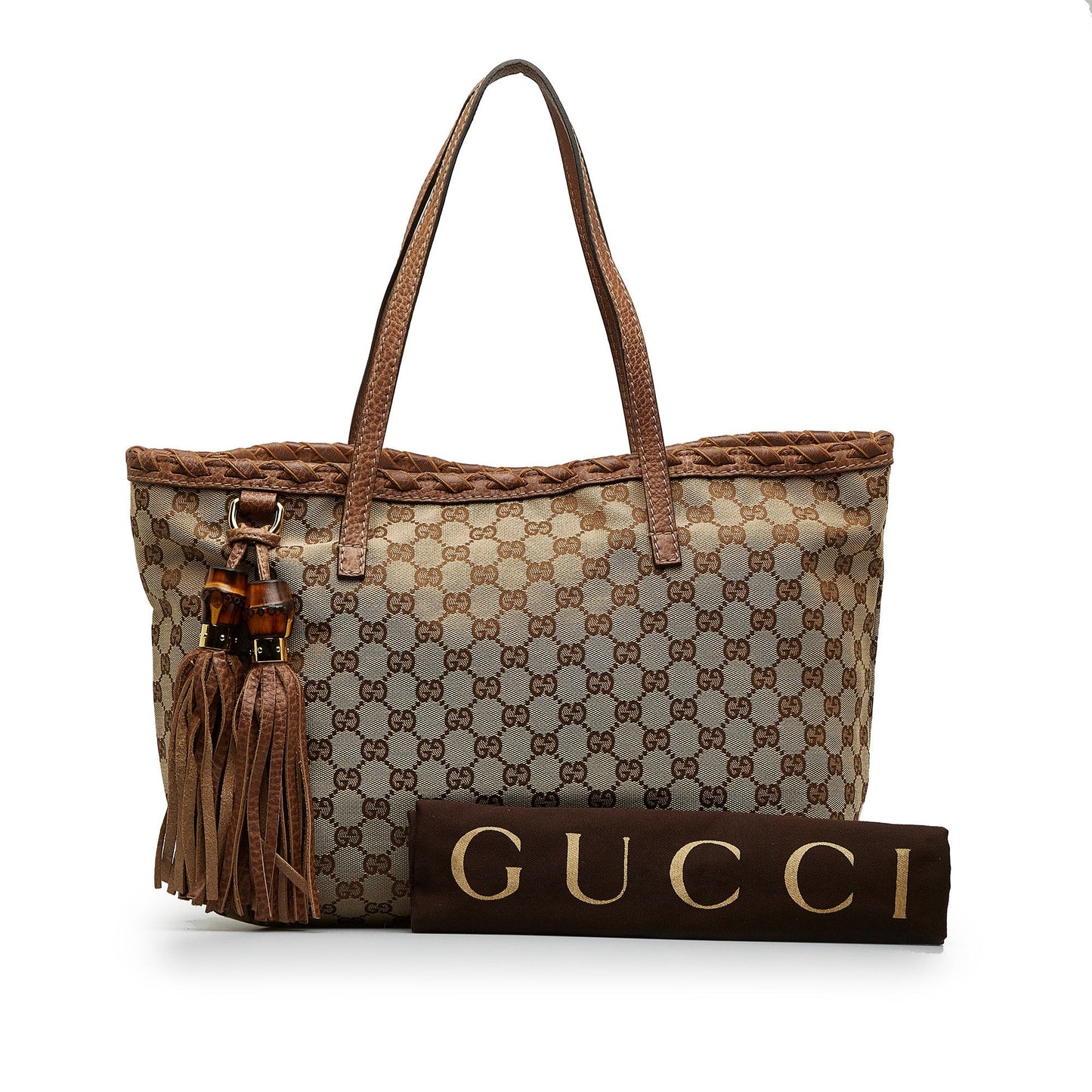 GUCCI Medium Bamboo Tassel Tote Tote Bag