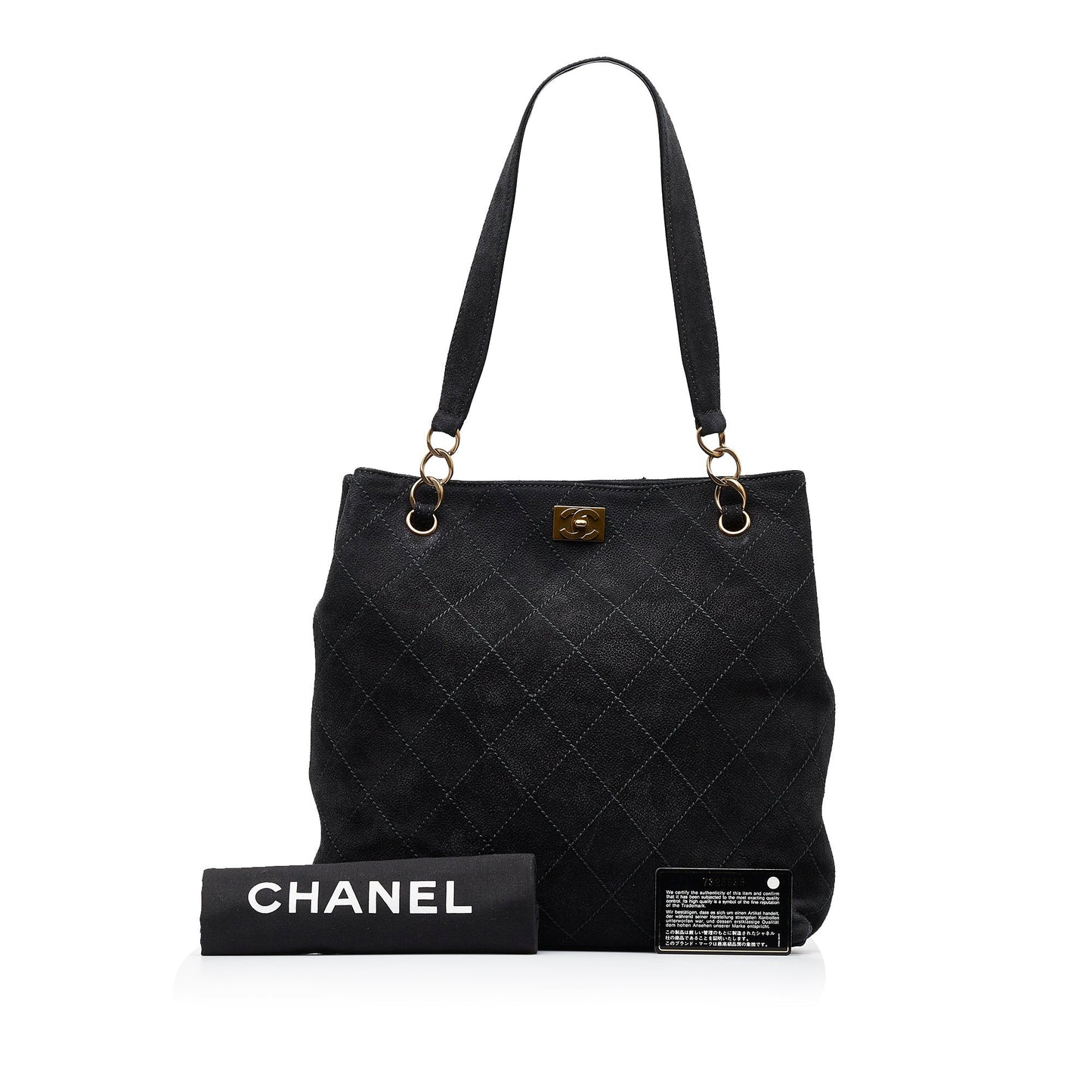 CHANEL Wild Stitch CC Suede Leather Tote Tote Bag