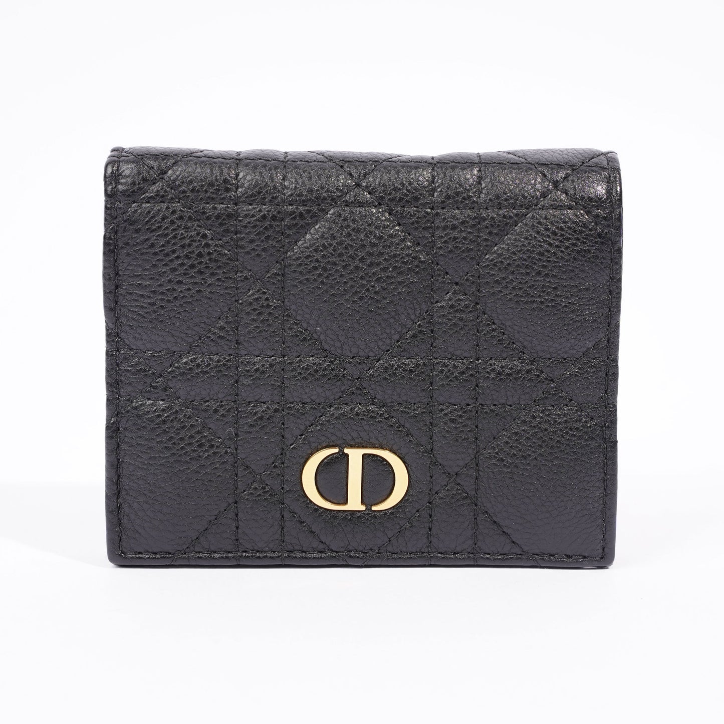 Christian Dior Caro Wallet Small Black / Taupe Leather Small