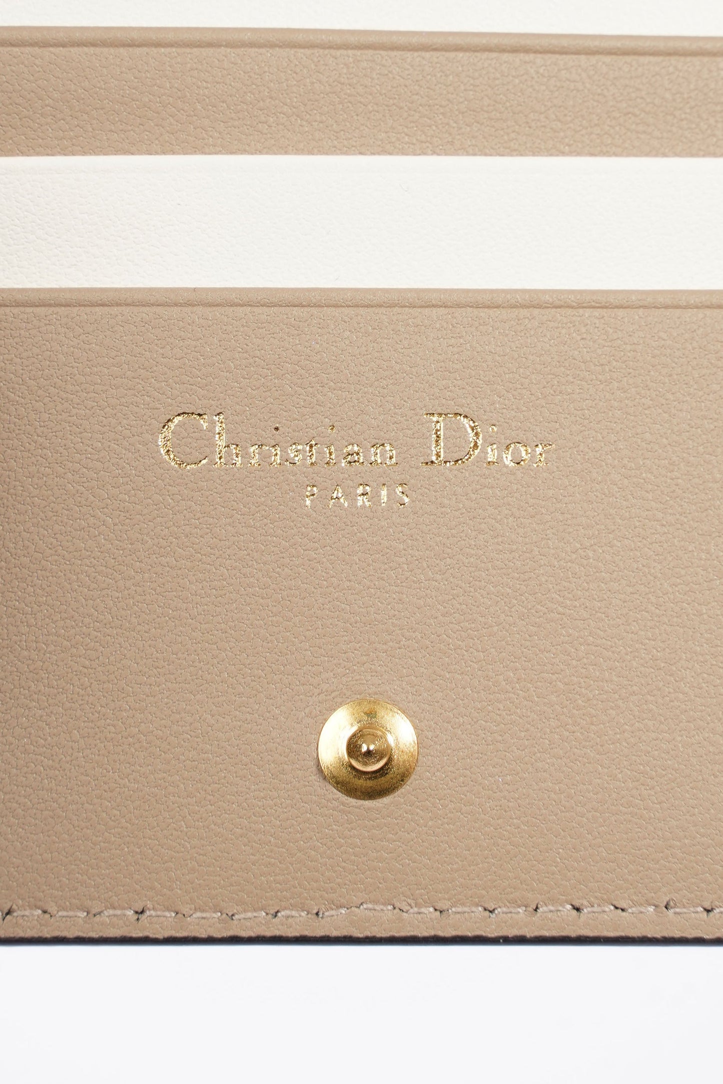 Christian Dior Caro Wallet Small Black / Taupe Leather Small