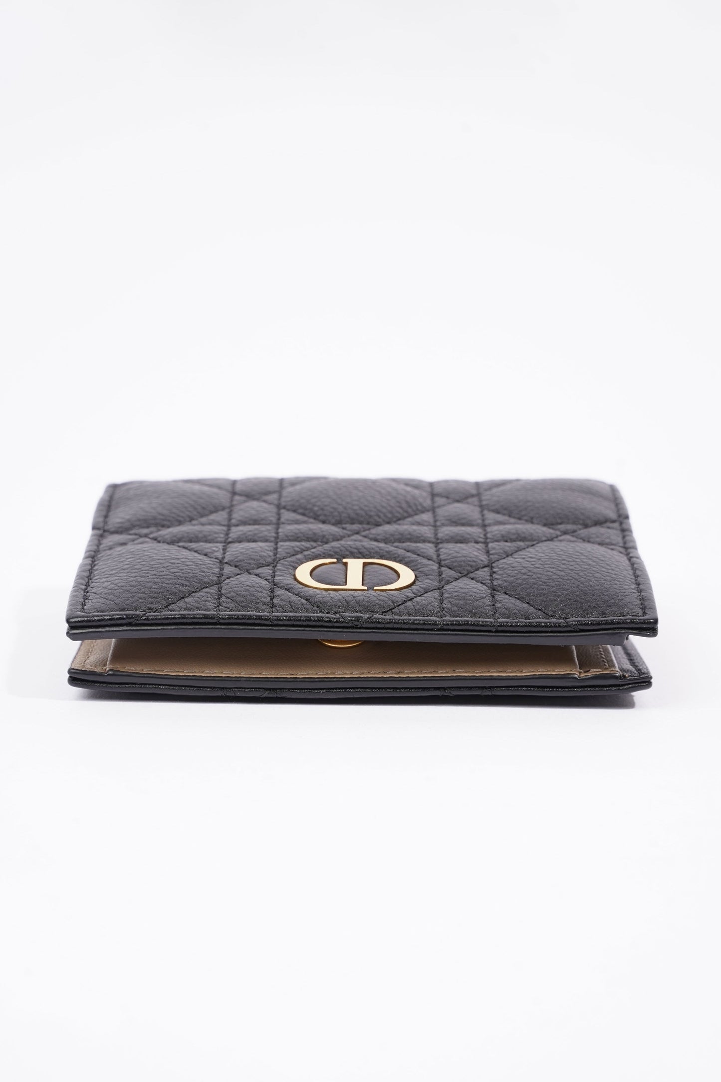 Christian Dior Caro Wallet Small Black / Taupe Leather Small