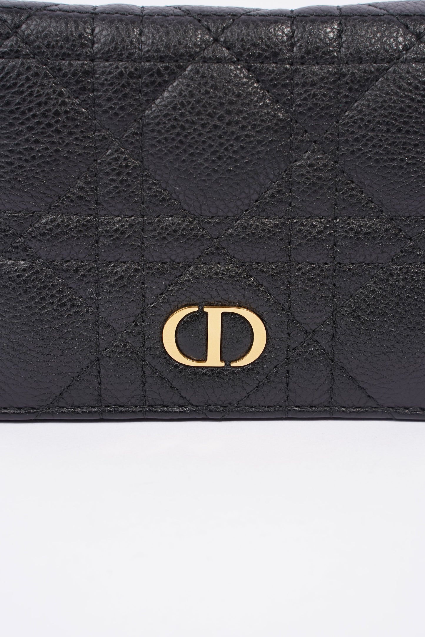 Christian Dior Caro Wallet Small Black / Taupe Leather Small