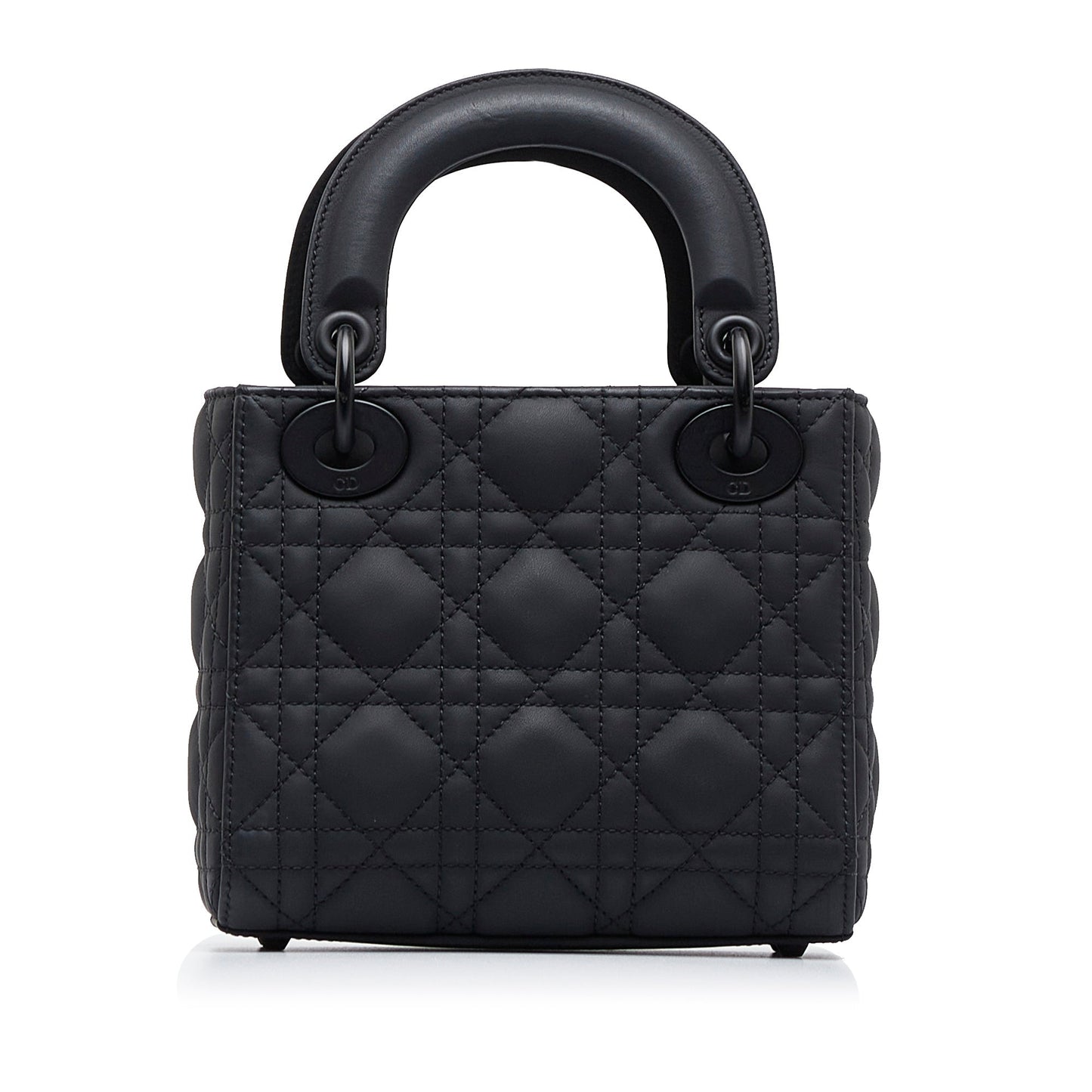 Dior Lady Mini Ultramatte Black Cannage Quilted Leather Black