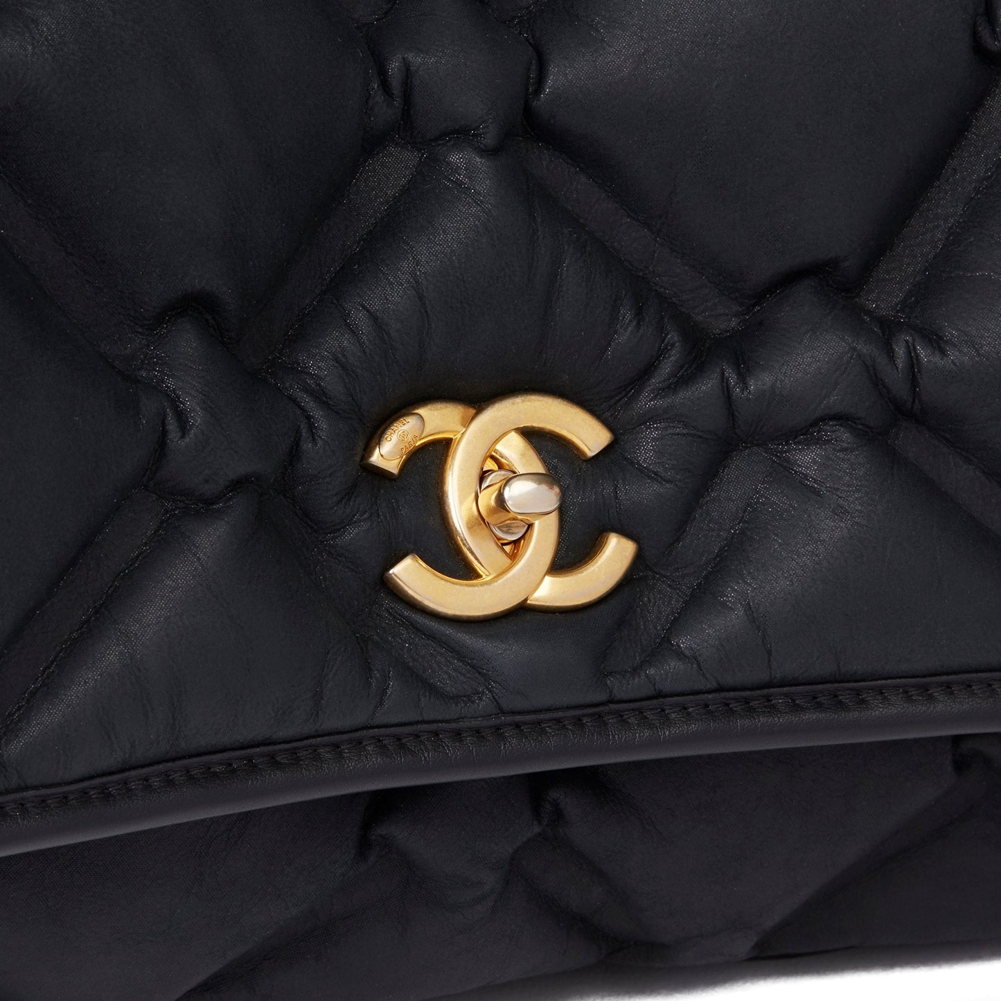 CHANEL QUILTED IRIDESCENT CALFSKIN LEATHER JUMBO CHESTERFIELD FLAP BAG