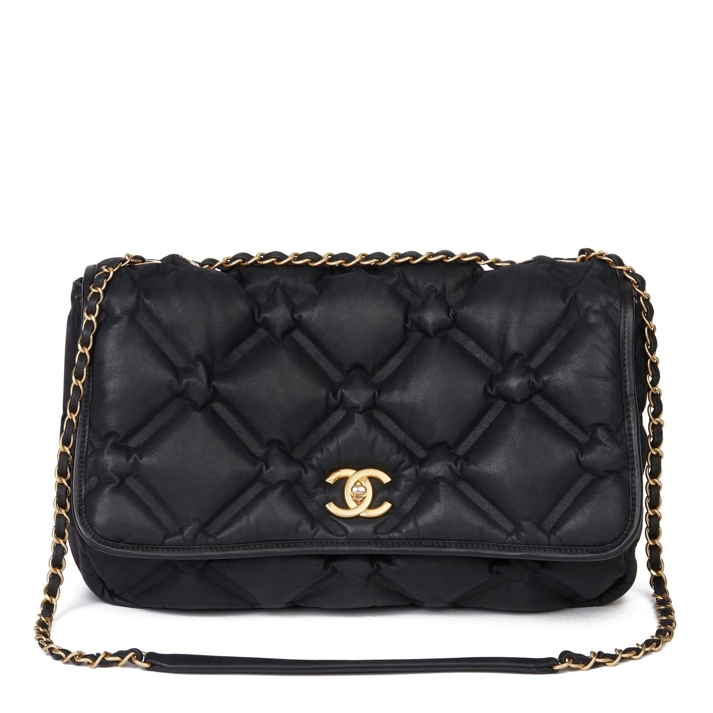 CHANEL QUILTED IRIDESCENT CALFSKIN LEATHER JUMBO CHESTERFIELD FLAP BAG