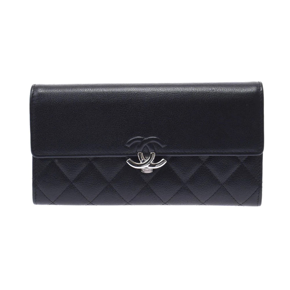 CHANEL COCO GRAINED LEATHER QUILTED CONTINENTAL WALLET