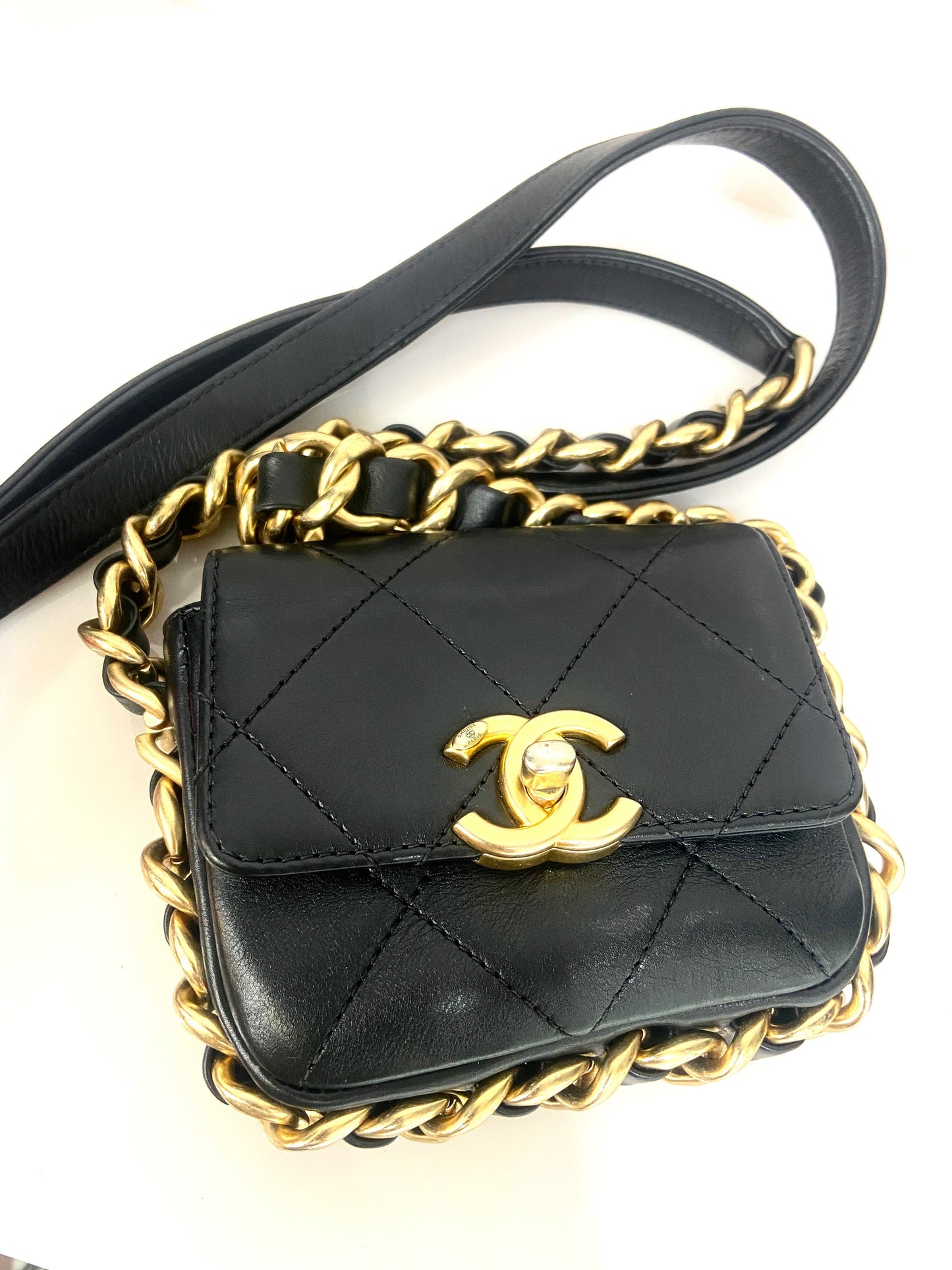 CHANEL QUILTED CALFSKIN MINI FRAMING CHAIN BAG