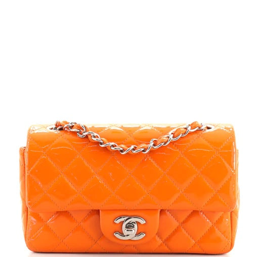 CHANEL QUILTED PATENT LEATHER MINI FLAP BAG