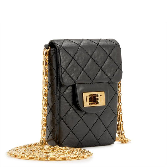 CHANEL QUILTED AGED CALFSKIN 2.55 REISSUE PHONE CASE