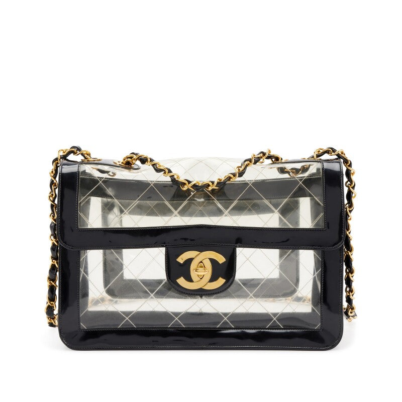 CHANEL QUILTED CC JUMBO DOUBLE CHAIN BAG