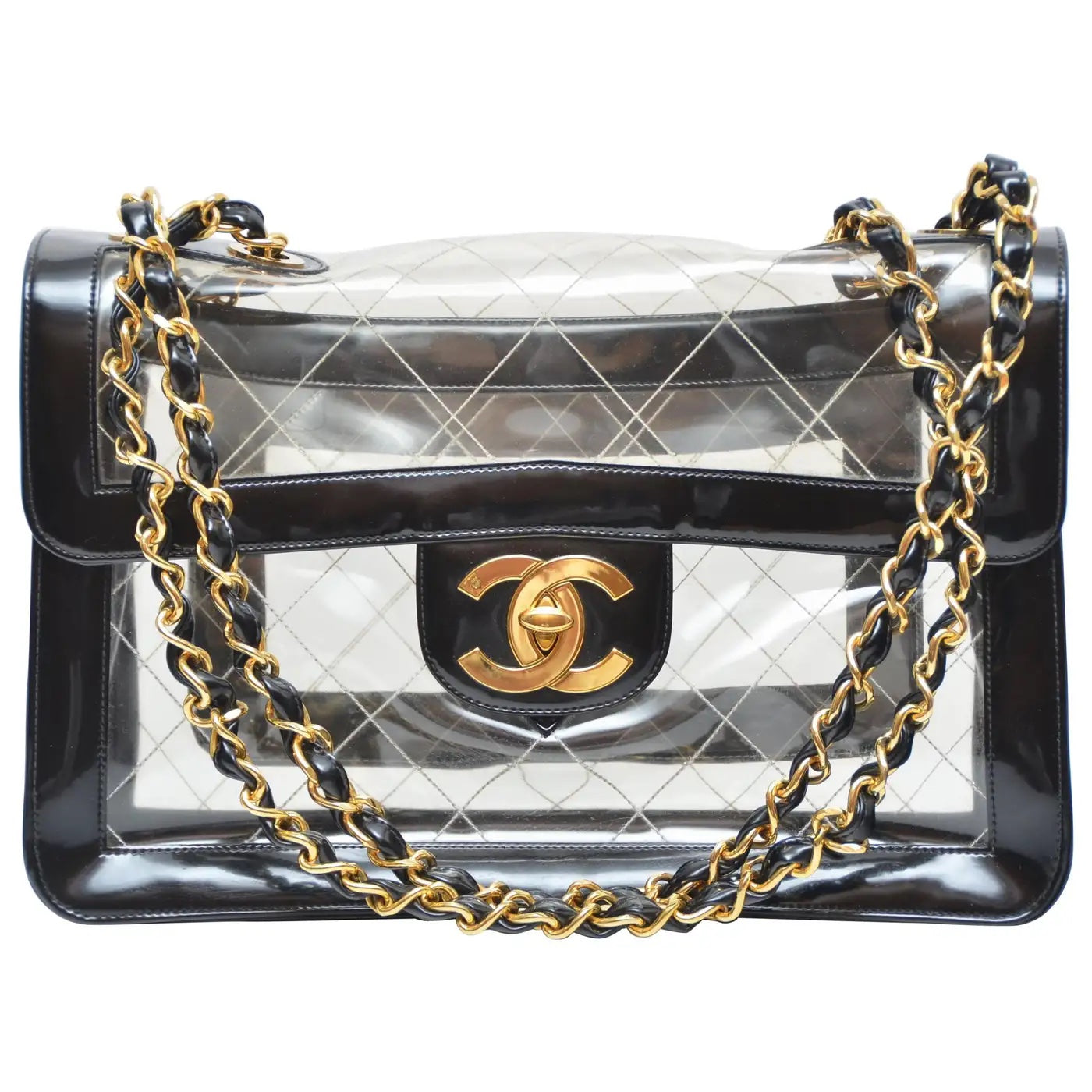 CHANEL QUILTED CC JUMBO DOUBLE CHAIN BAG