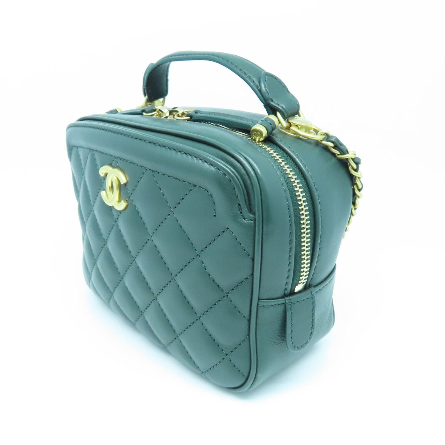 CHANEL QUILTED CC VANITY CASE 2WAY SHOULDER HANDBAG