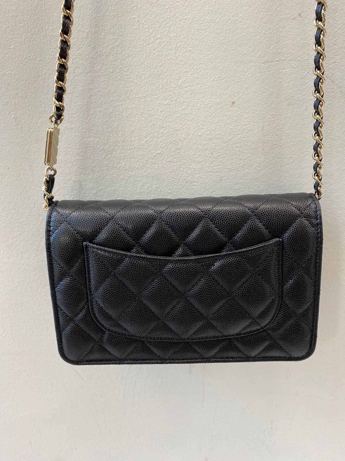 CHANEL CC CAVIAR QUILTED  WALLET ON A CHAIN