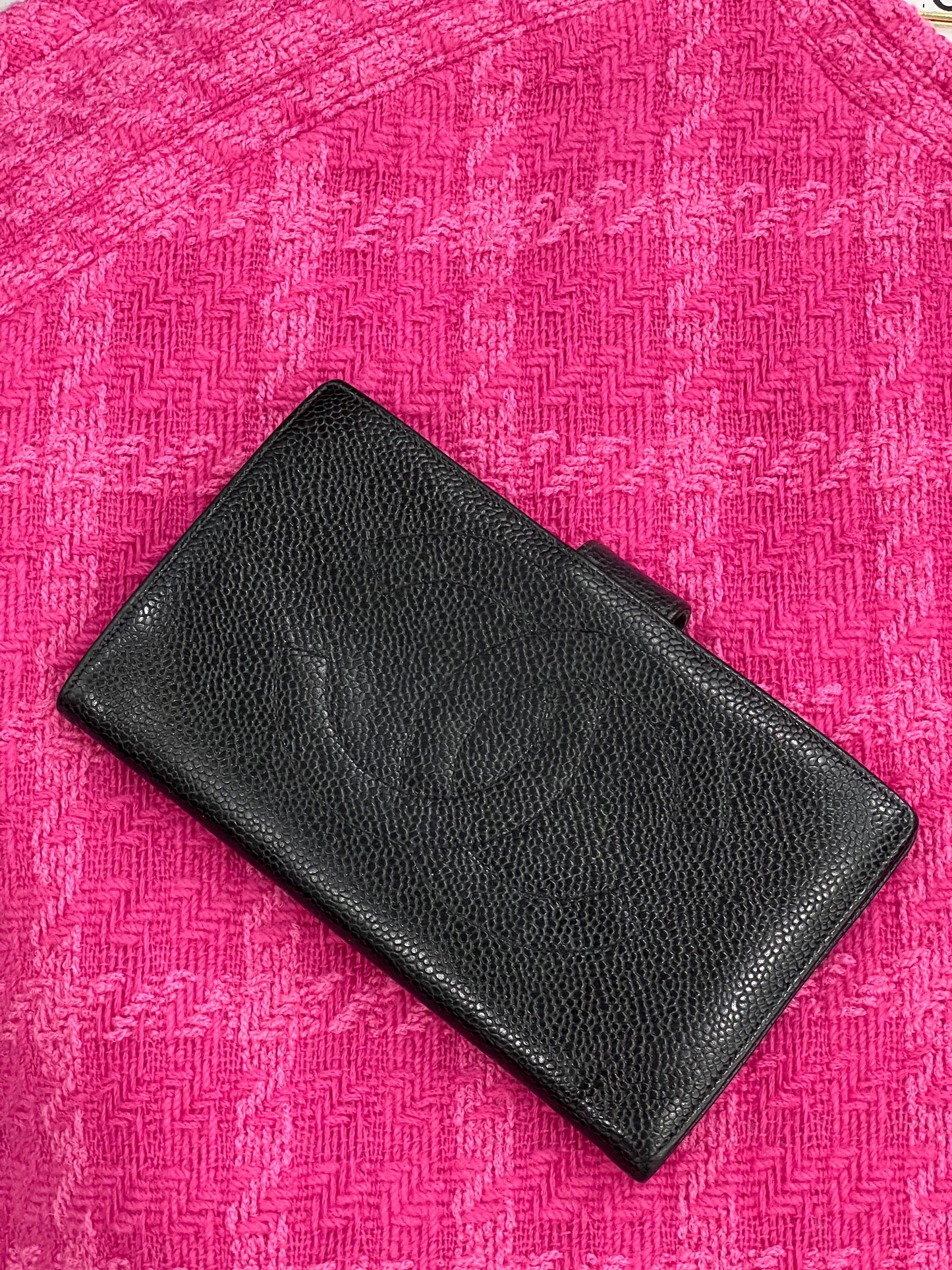 CHANEL CC CAVIAR LAMBSKIN TIMELESS FRENCH WALLET