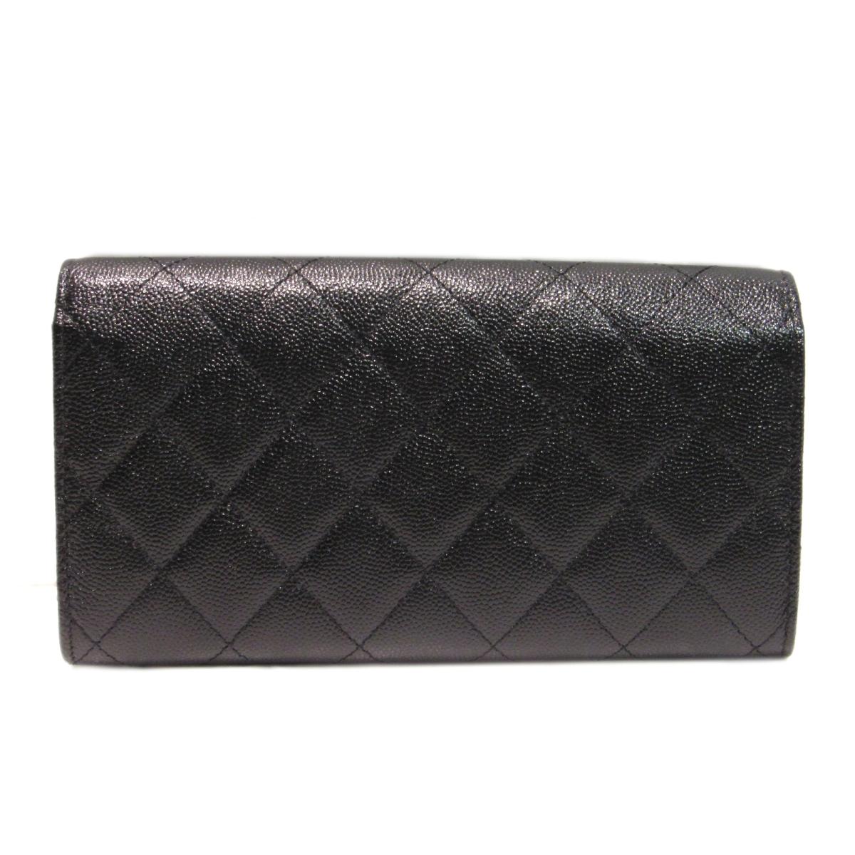 CHANEL COCO CAVIAR MATELASSE LONG WALLET