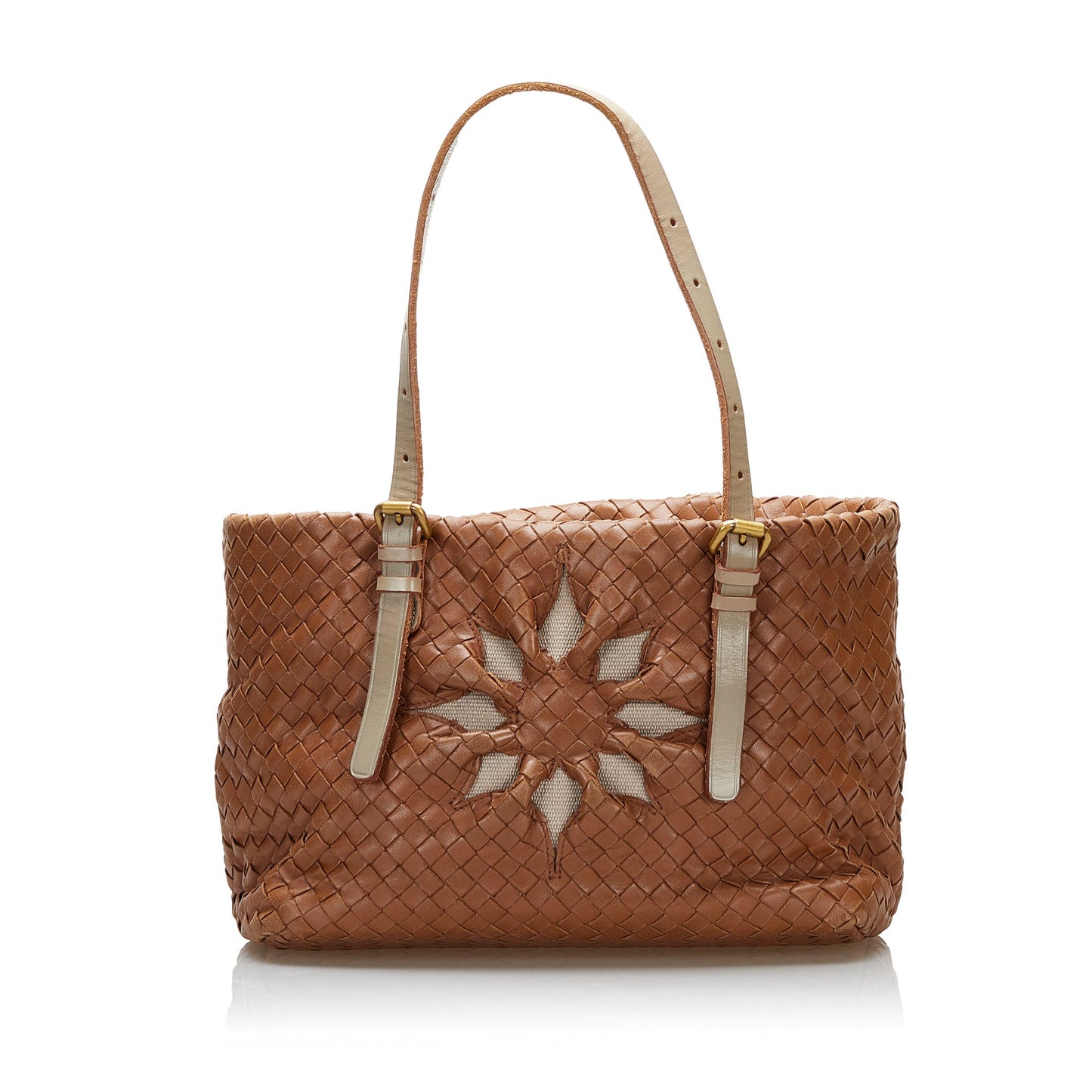 Brown Bottega Veneta Intrecciato Flower Tote