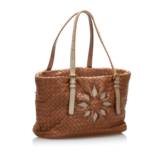 Brown Bottega Veneta Intrecciato Flower Tote