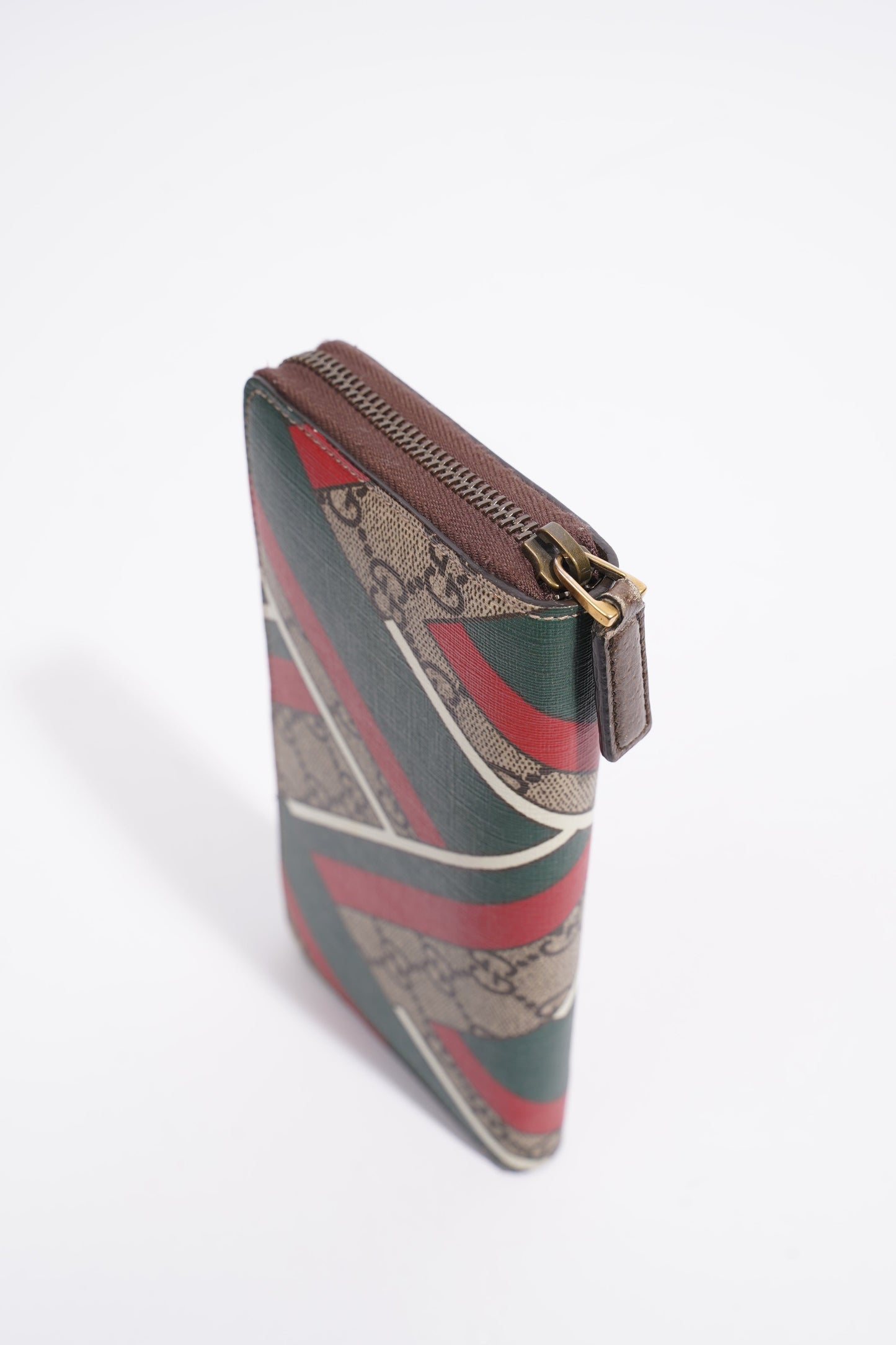 Gucci Red And Green Stripe Wallet GG Supreme Coated Canvas