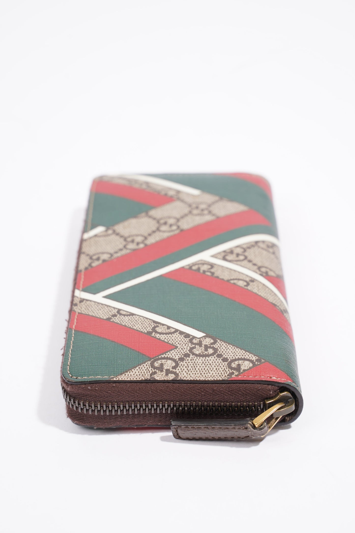 Gucci Red And Green Stripe Wallet GG Supreme Coated Canvas