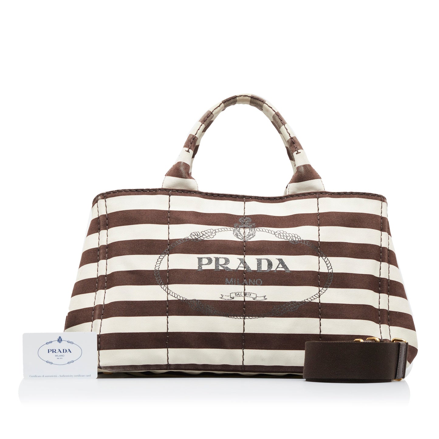 PRADA Canapa Righe Satchel