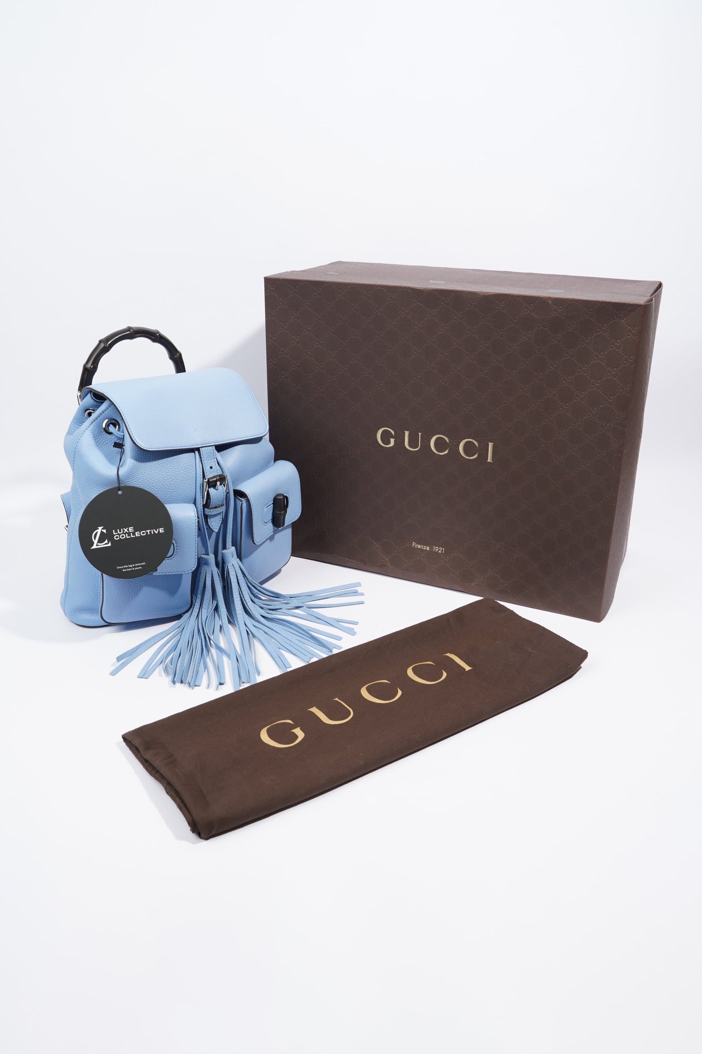 Gucci Bamboo Baby Blue Leather