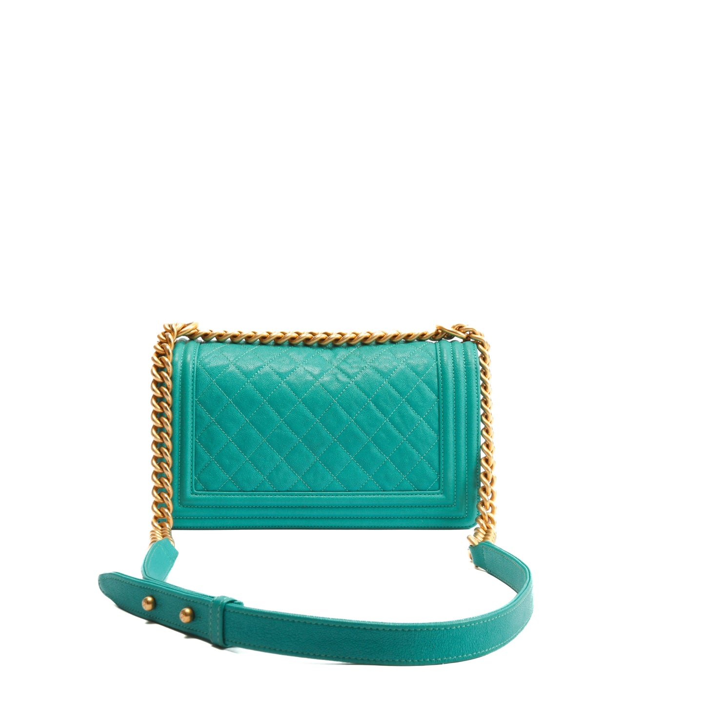 CHANEL Quilted Boy Bag - Turquoise