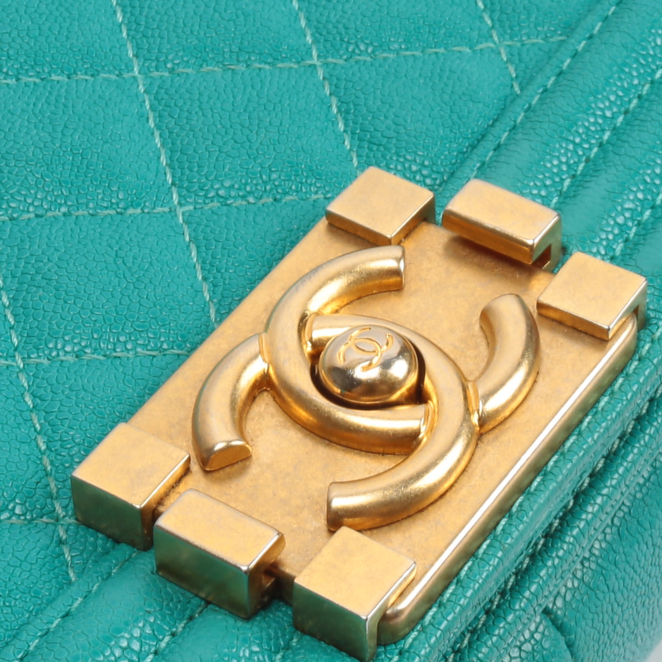 CHANEL Quilted Boy Bag - Turquoise