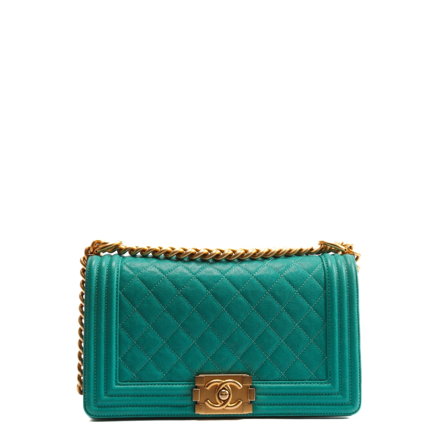 CHANEL Quilted Boy Bag - Turquoise