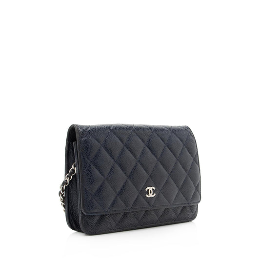 Chanel Caviar Leather Classic Wallet on Chain Bag (SHF-23078)