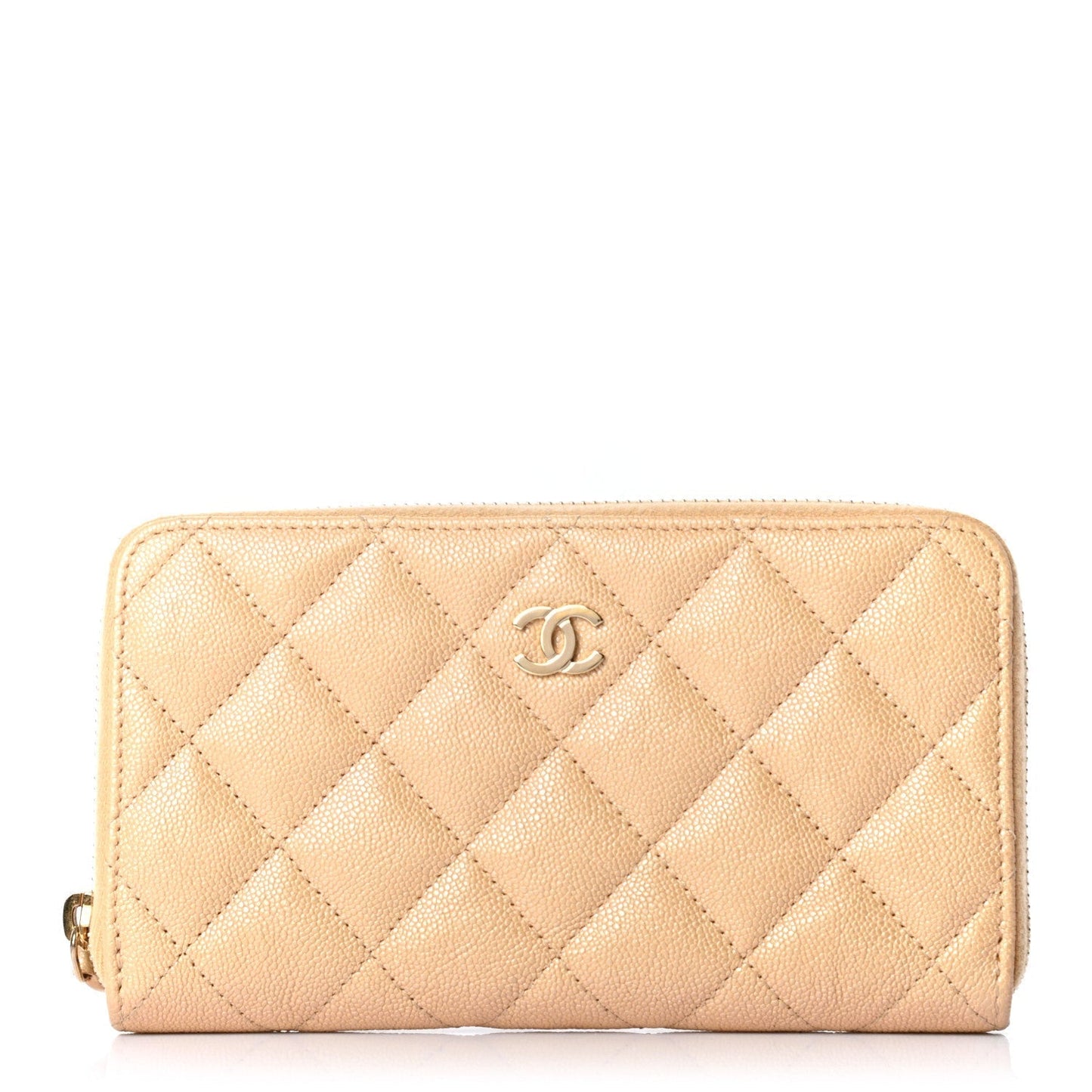 CHANEL Iridescent Caviar Quilted Leather Wallet