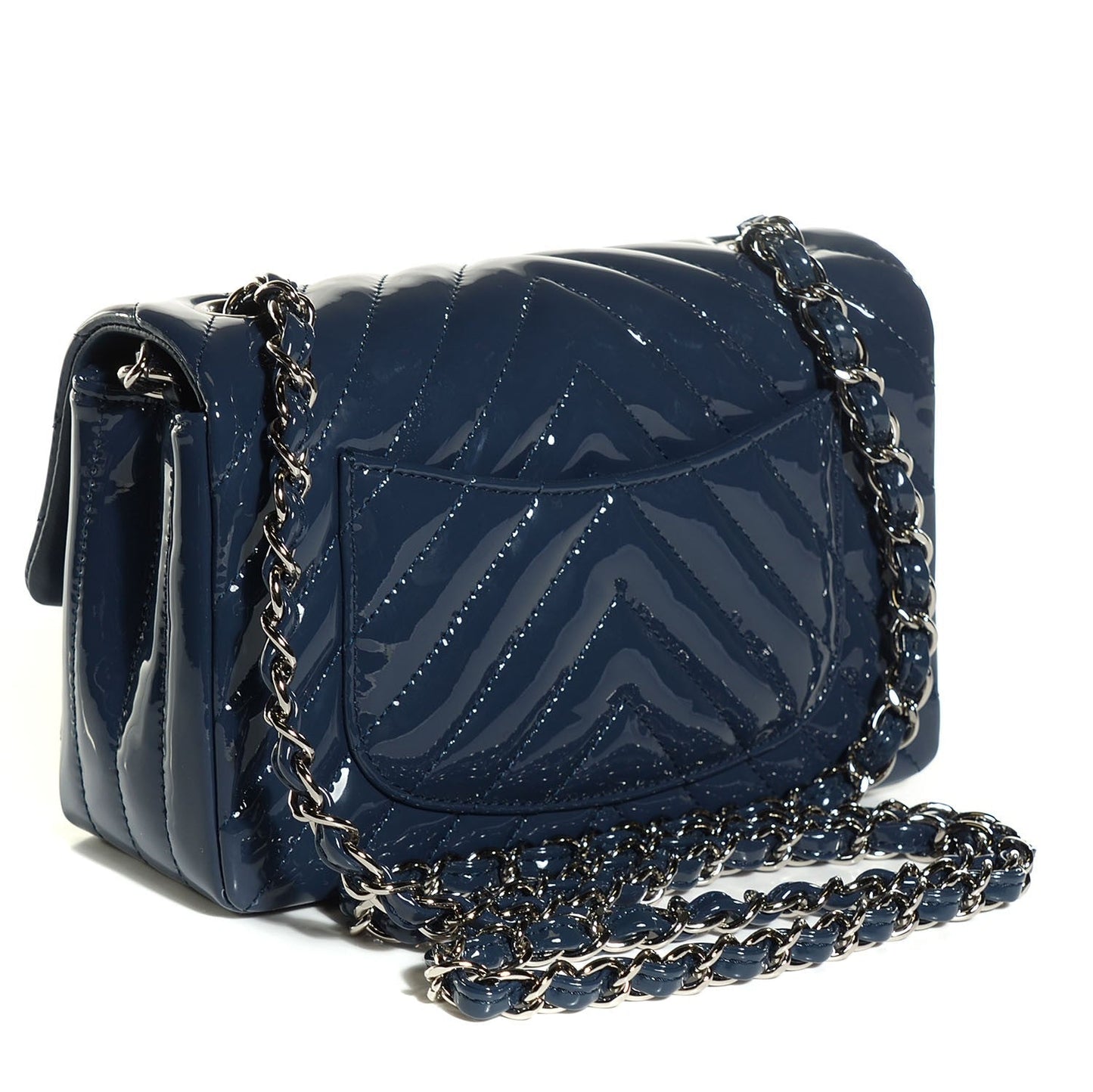 CHANEL QUILTED CHEVRON MAXI FLAP BAG-NAVY BLUE