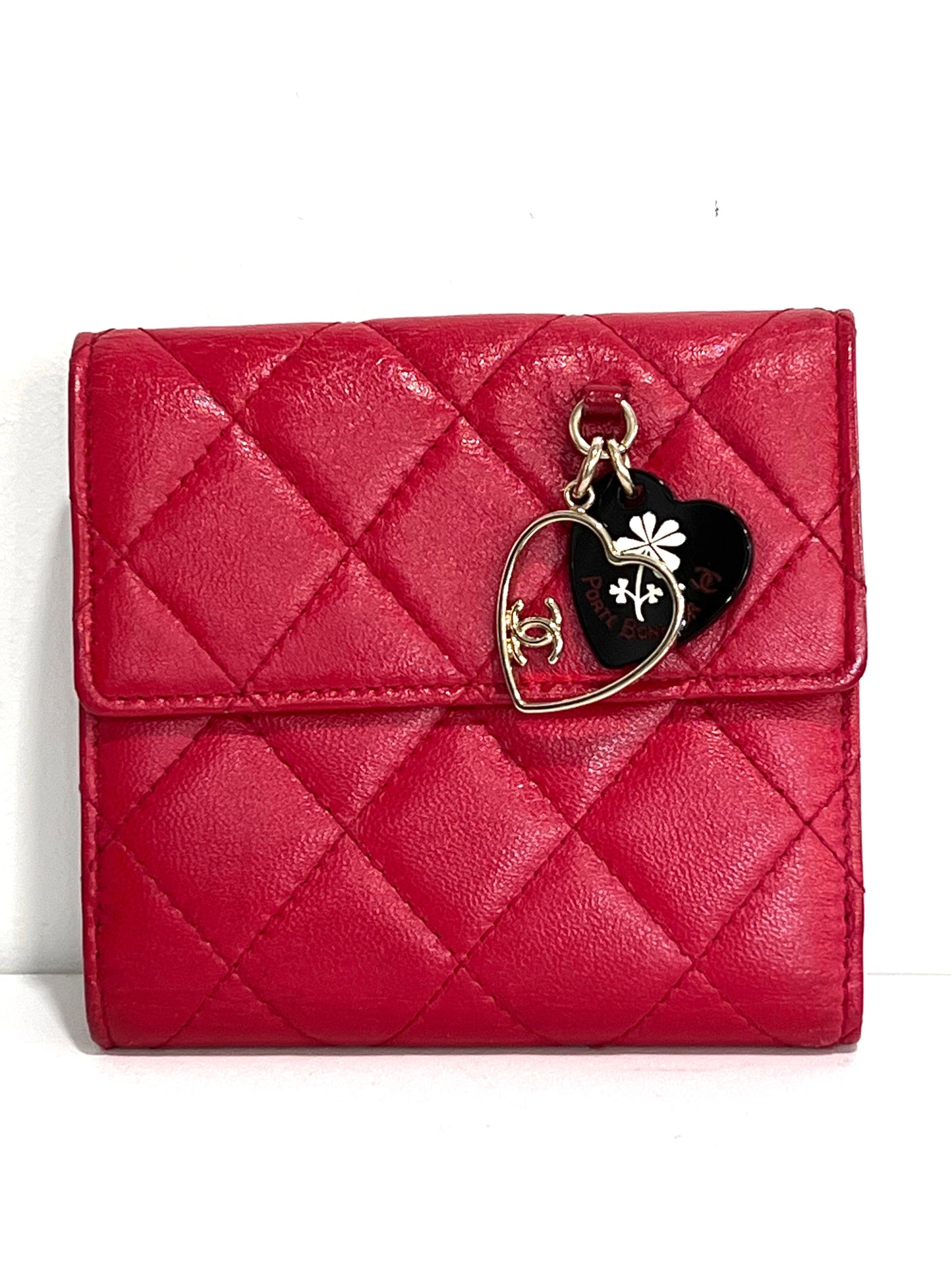 CHANEL MATELASSÉ PORTE BONHEUR QUILTED LAMBSKIN CHARM WALLET