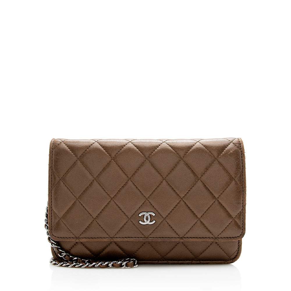 Chanel Metallic Lambskin Classic Wallet on Chain Bag (SHF-16324)