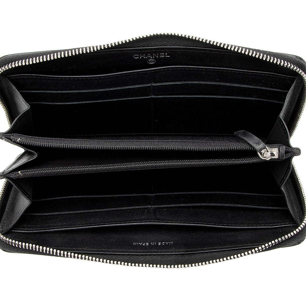 Chanel Patent Leather CC Zip Around Wallet (SHF-19124)